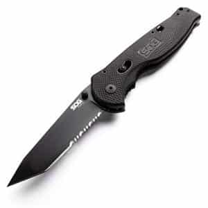 The SOG Flash II Partially Serrated Blade Knife Best Automatic Knife Under 50